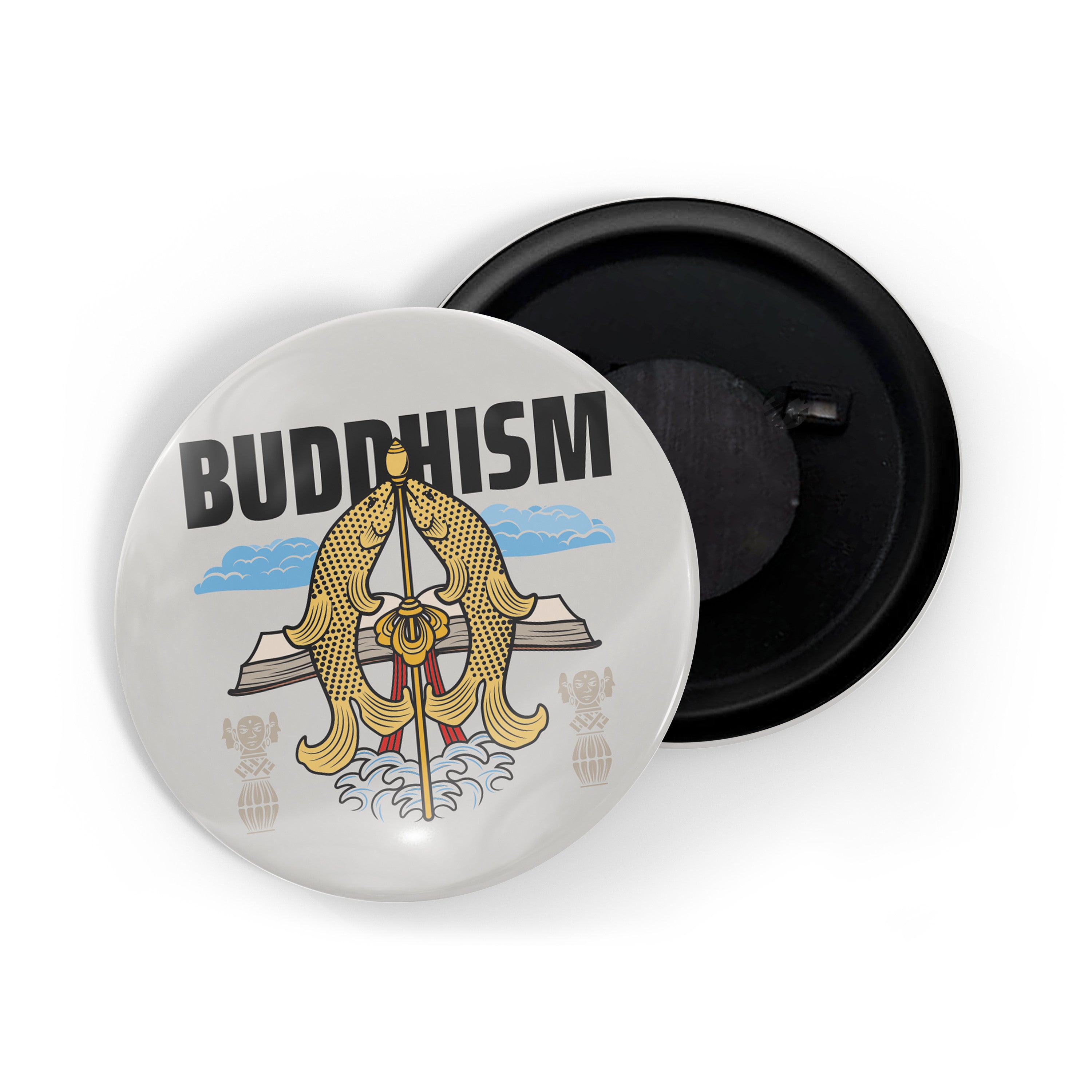 dhcrafts Fridge Magnet Multicolor Buddhism D2 Glossy Finish Design Pack of 1 (58mm)